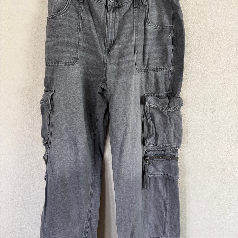 Aeropostale Gray Wide‎ Leg Cargo Pants Women’s XL Short